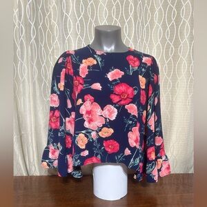 Mercer & Madison Navy Floral Blouse